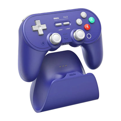 Control Inalámbrico 8BitDo Pro 3 Purple con Base de Carga para Nintendo Switch 1 y 2, PC y más
