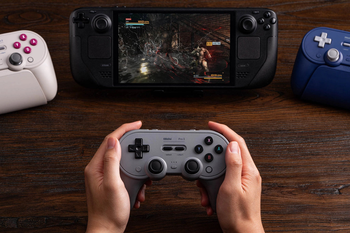 Control Inalámbrico 8BitDo Pro 3 Purple con Base de Carga para Nintendo Switch 1 y 2, PC y más