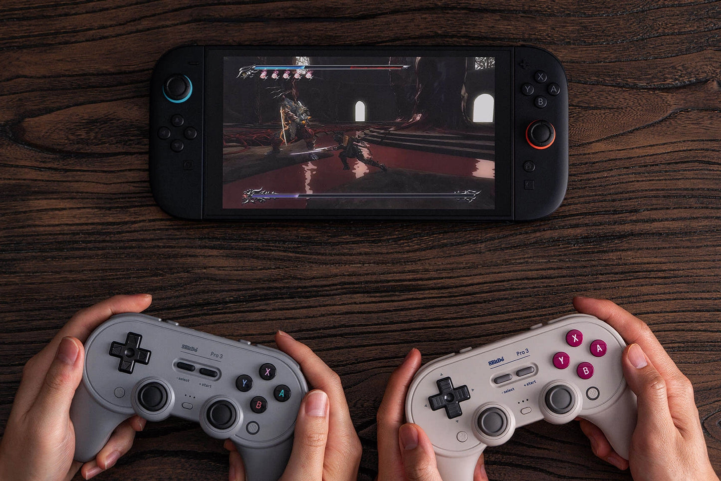 Control Inalámbrico 8BitDo Pro 3 Purple con Base de Carga para Nintendo Switch 1 y 2, PC y más