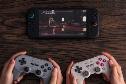 Control Inalámbrico 8BitDo Pro 3 Purple con Base de Carga para Nintendo Switch 1 y 2, PC y más