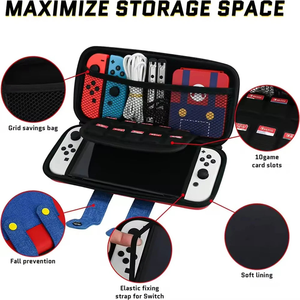 Estuche Mario para Nintendo Switch y Switch OLED con Espacio para 10 Juegos
