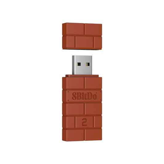 Adaptador Inalámbrico 8BitDo USB Adapter 2 para Nintendo Switch, Switch 2, PC, Playstation, XBOX Color Red