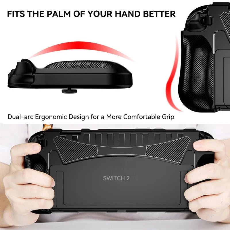 Funda Protectora para Nintendo Switch 2 con Grip Ergonómico y Almacenamiento para Juegos