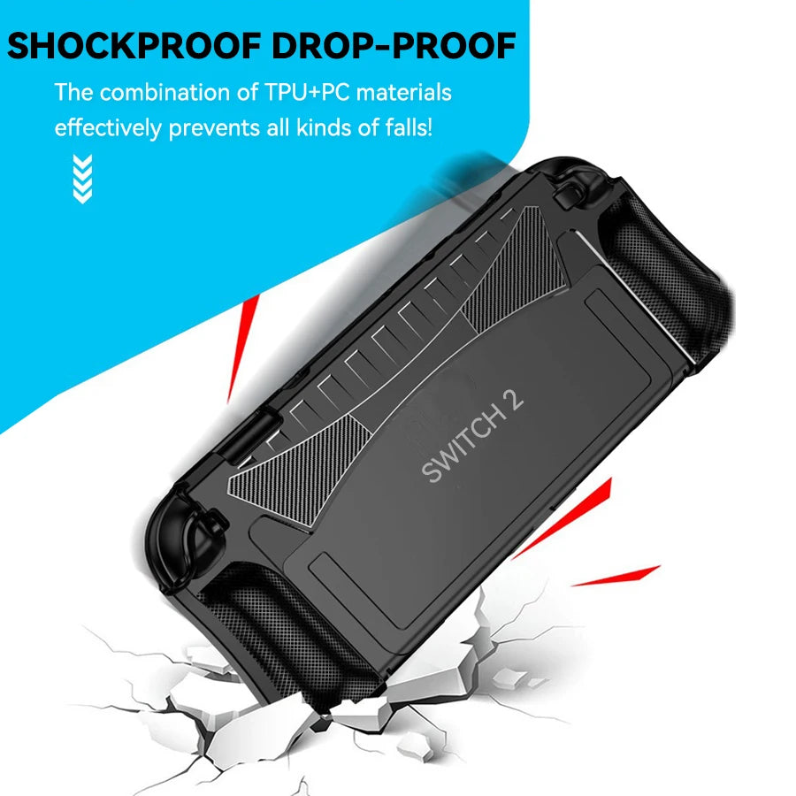 Funda Protectora para Nintendo Switch 2 con Grip Ergonómico y Almacenamiento para Juegos